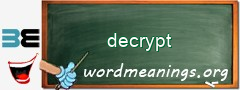 WordMeaning blackboard for decrypt